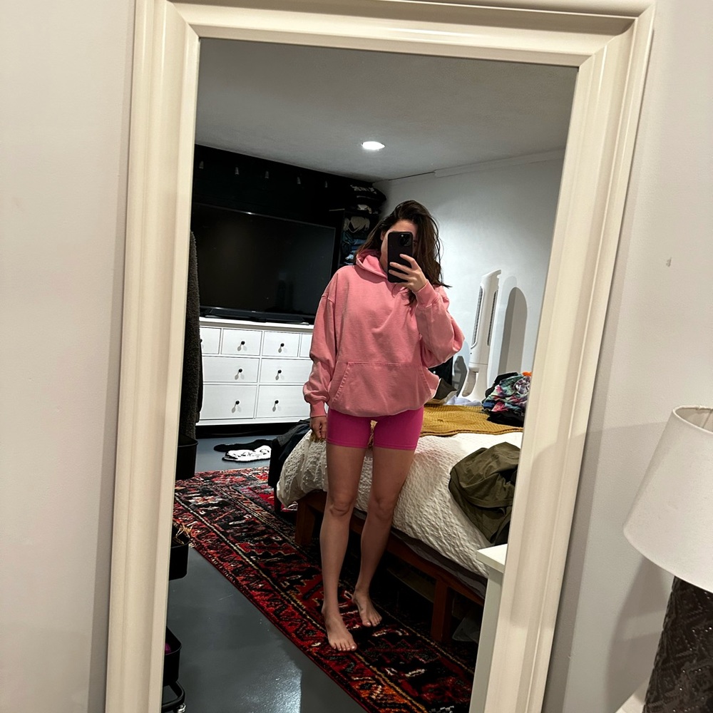 Skims Boyfriend Fleece Hoodie - Bubble Gum Pink